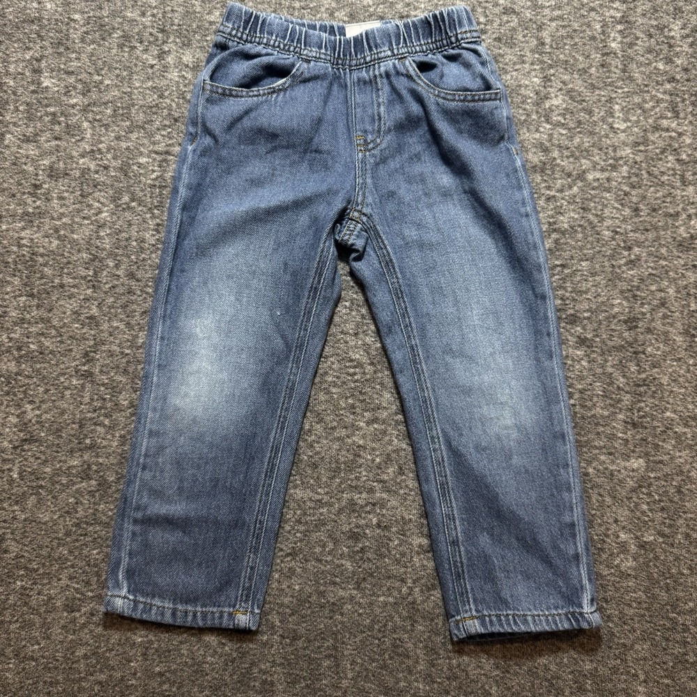 Wrangler Toddler Boy Jeans 3T Blue Denim Elastic Waist (USED)